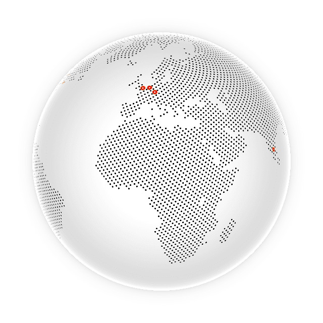 Globe showing CloudVantage's data center regions